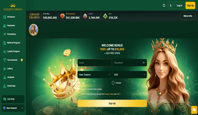 Golden Crown – sikkert casino med stort spillutvalg
