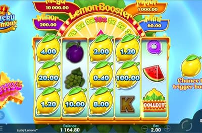 Lemon Casino betting grensesnitt med fotballodds
